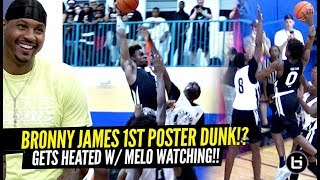 Bronny James Attempts 1st POSTER DUNK w Carmelo Anthony Watching Bronny Almost BAPTIZES Defender [upl. by Aileme]