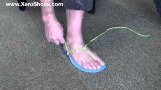 How to tie huaraches barefoot sandals  Xero Shoes [upl. by Cirre133]