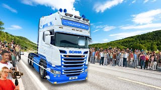 PEOPLE LINE THE MOTORWAY FOR OVER 100KM  LEAVING ASSEN  truckertim [upl. by Garald]