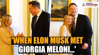 When Elon Musk met Giorgia Meloni Old Video Circulates Before Atlantic Council Award [upl. by Hasin]