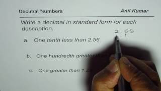 Write decimal number one tenth less than a hundredth number [upl. by Stacia]