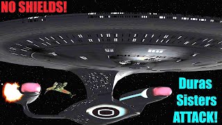 No Shields DURAS Sisters Attack D12 VS USS Enterprise D  Star Trek Ship Battles  Core Breach [upl. by Otes]