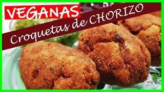 CROQUETAS VEGANAS  RECETA CROQUETAS DE CHORIZO😋 Receta fácil [upl. by Magavern]