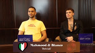 Interview with Mahmood amp Blanco  Brividi Italy  Eurovision 2022 [upl. by Nereil]