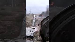 Russian soldiers flee after their T80 tank is hit by Javelin missile [upl. by Halie]