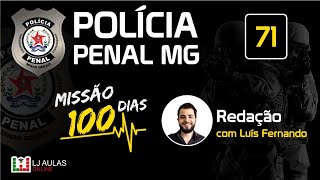 Concurso Polícia Penal MG  Questões SELECON  M100D 71 REDAÇÃO [upl. by Lundeen330]