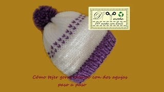 Gorro clásico con dos agujas [upl. by Aicilat145]