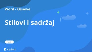 8 Stilovi i sadržaj u Wordu [upl. by Nelg263]