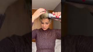 Amazing short hair styling tutorial by rotation hair brush [upl. by Pietra]