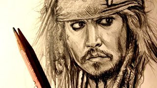 ASMR  Pencil Drawing 116  Captain Jack Sparrow Request [upl. by Llemhar]