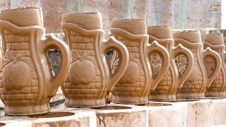 Terracotta Clay Jug Making with Slip Casting  Whole Earthenware Slip Casting amp Pottery kiln Process [upl. by Nadaha898]