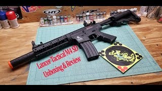 Lancer Tactical lt15 M4 SD gen 2 Airsoft Review unboxing and shooting [upl. by Enerehs]