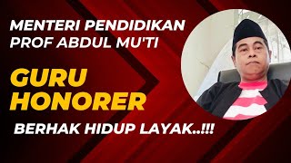 Komitmen Menteri Pendidikan dan Pemerintahan Prabowo Gibran Terkait Guru Honorer [upl. by Enaile]