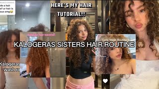 KALOGERAS SISTERS HAIR ROUTINE FOR DEFINED CURLS [upl. by Houlberg]