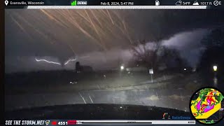 A TORNADO Nearly Hit My House Live Storm Chaser Stream Highlights  Feb 8 2024 Wisconsin [upl. by Neila579]