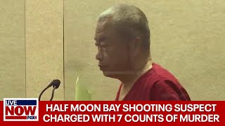 Half Moon Bay shooting suspect charged with 7 counts of murder  LiveNOW from FOX [upl. by Sedruol]