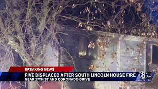 Five displaced after south Lincoln house fire [upl. by Oiceladni270]