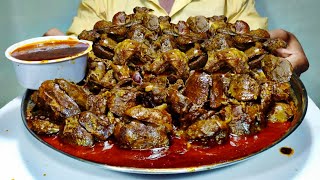 Very Laal Big Bakre Ka Maas Liver With Kalija And Roti Eating 🔥 Mutton Liver Curry Mukbang  Oily [upl. by Binky279]