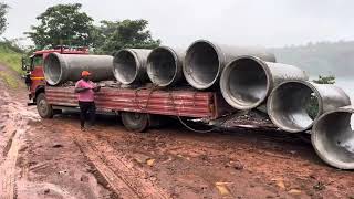 How to unload rcc pipes without cranepoclane and other machinery [upl. by Violeta]