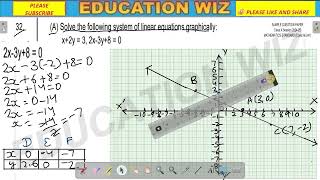 Solve the following system of linear equations graphically x2y  3 2x3y8  0 [upl. by Lirba516]