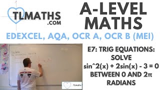 ALevel Maths E736 Trig Equations Solve sin2x  2sinx  3  0 between 0 and 2π radians [upl. by Nyletak883]