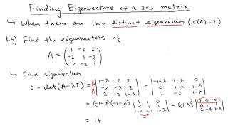 Shortcut Method to Find Eigenvectors of 3 × 3 matrix  Repeated Eigenvalues  Linear Algebra [upl. by Lashond]