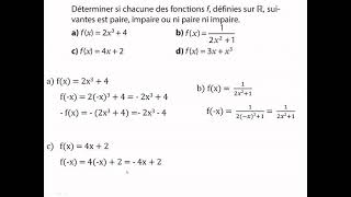 Correction de lexercice fonction paire ou impaire [upl. by Odlabso775]