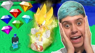 VIREI O SUPER SONIC CONSEGUI TODAS AS ESMERALDAS DO CAOS NO MINECRAFT [upl. by Taddeusz]