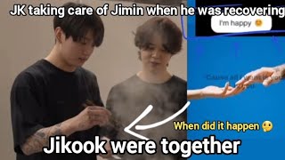 Jikook moments Jungkook taking care of Jimin when he was recovering [upl. by Carrissa]