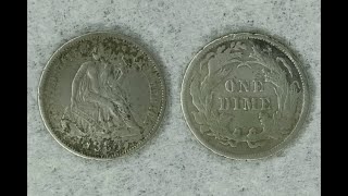 1889P Liberty Seated Dime 10 Cents Philadelphia Mint US Coins [upl. by Crescen]