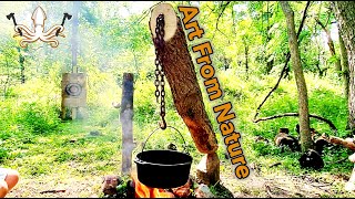 Beaver Log Pot Hanger From Nature to Functional Art [upl. by Eenel285]