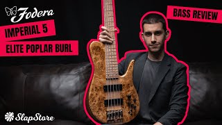 Bass Review Fodera Imperial 5 Elite Poplar Burl ft DavidVause [upl. by Katrine]