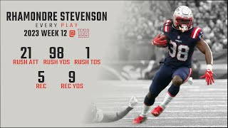 Rhamondre Stevenson Week 12  Every Run Target and Catch  New York Giants  2023 NFL Highlights [upl. by Morton]