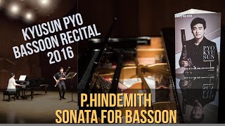 PHindemith Sonata for Bassoon  바순 표규선 [upl. by Uhayile158]