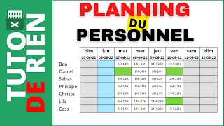 Comment faire un planning du personnel sur Excel [upl. by Mort]