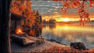 Fireside Jazz Escape ☕ Captivating Jazz amp Elegant Jazz Cozy Vibes by the Lake for a Relaxing Autumn [upl. by Ailliw440]