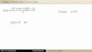 Wyznacz miejsca zerowe funkcji  zadanie 5 [upl. by Inele]