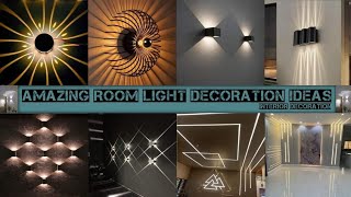 AMAZING ROOM WALL LIGHT DECORATION IDEAS 2025  NEW WALL DECORE NIGHT LAMP IDEAS Dkspainter461 [upl. by Oecile]