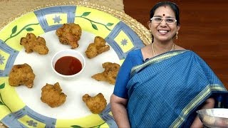 Cauliflower Fritters Recipe  Mallika Badrinath Recipes  Cooking Videos [upl. by Obadias]