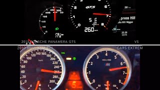 0260 kmh Race 2015 Porsche Panamera GTS VS 2010 BMW X6M E71 [upl. by Leirol]