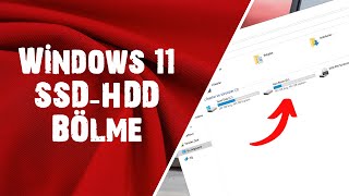 Windows 11 SSD  HDD Bölme  C Diskini Bölerek D Diski Oluşturma [upl. by Maro]