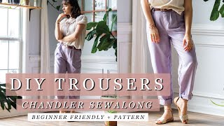 How to Sew Elastic Back Pants  Pattern  Chandler Sewalong [upl. by Chirlin]