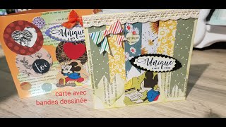 tuto carte avec page de livre BD 🥰✉️🗒️scrapbooking carteriescrap [upl. by Aylad]