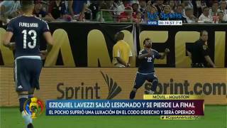 Ezequiel Lavezzi  sufrió terrible caída en copa america [upl. by Nohsal]