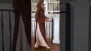 Womens Brown Georgette Abaya Color Brown Includes 1 Full Abaya Measurements Abaya Price3200 [upl. by Fineberg286]