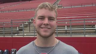 Catching up with Rutgers OL commit Jacob Allen at camp [upl. by Nolubez]