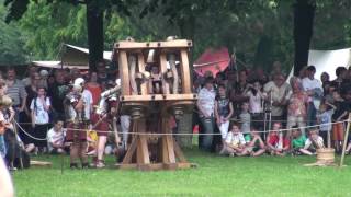 Roman ballista in action Xanten [upl. by Rialcnis]