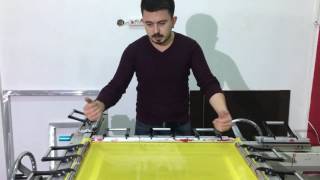 Manuel İpek Germe Makinesi ile Serigrafi Kalıbı Yapma  Screen Printing Silk Preparation [upl. by Krueger438]