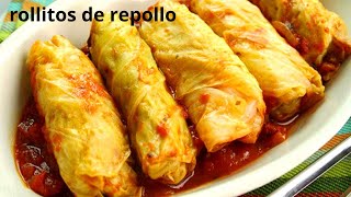 Rollitos de Repollo Keto Hojas de Repollo Rellenas Con Carme Recetas Faciles Rapidas y Saludables [upl. by Conant113]