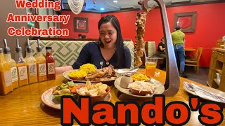 Nando’s Qatar  peri peri chicken  wedding Anniversary  metro Doha [upl. by Sulecram]